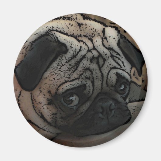 Leuke pug artistieke magneet (Voorkant)