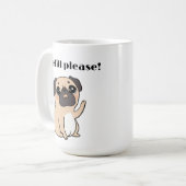 Leuke pug bedelen navulling alsjeblieft koffiemok (Voorkant links)