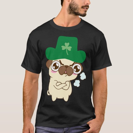 Leuke Pug Dog St Patrick's Day Dog St Patrick's Ha T-shirt (Voorkant)