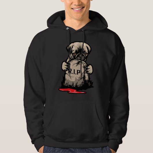Leuke Pug Grave Stone Classic T-shirt 950 (Voorkant)