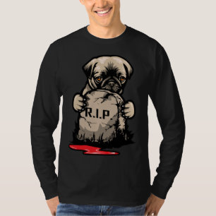 Leuke Pug Grave Stone Classic T-shirt 950