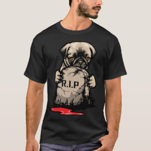 Leuke Pug Grave Stone Classic T-shirt 950