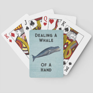 Leuke Pun Whale van een Hand Poker Speelkaarten