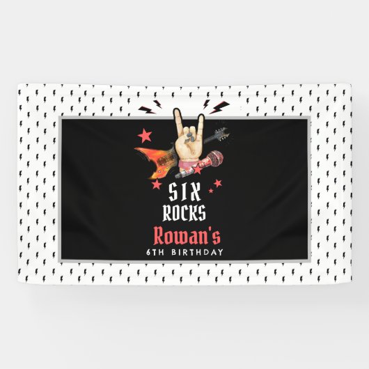 Leuke Punk Rockster Verjaardag Op Elke Leeftijd Spandoek (Horizontaal)