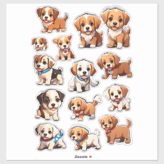 Leuke Puppies Mega Sticker Bundel (Vel)