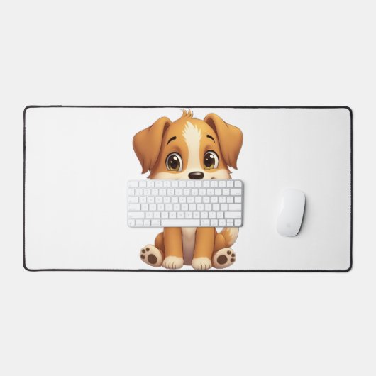 Leuke puppy Het is een lange pad. Bureaumat (Keyboard & Muis)