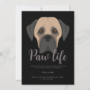 Leuke puppy hond poot levensfeest uitnodiging. Dez Kaart