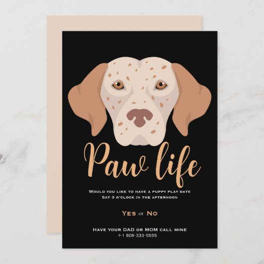 Leuke puppy hond poot life party kaart (Voorkant / Achterkant)