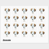 Leuke puppy "Sophie" Vierkante Sticker (Vel)