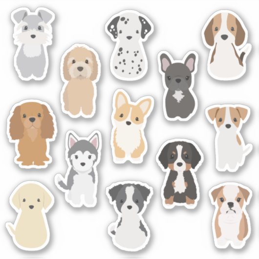 Leuke Puppy Sticker Pack voor Hondenliefhebbers (Voorkant)