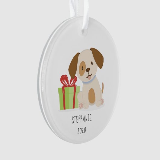 Leuke Puppy Verjaardag Ornament (voorkant)
