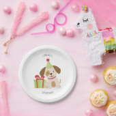 Leuke Puppy Verjaardag Papieren Bordje (Feest)