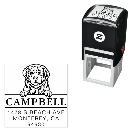 Leuke Pyrenese Berg Hond Aangepaste Hond Adres Zelfinktende Stempel (In situ)