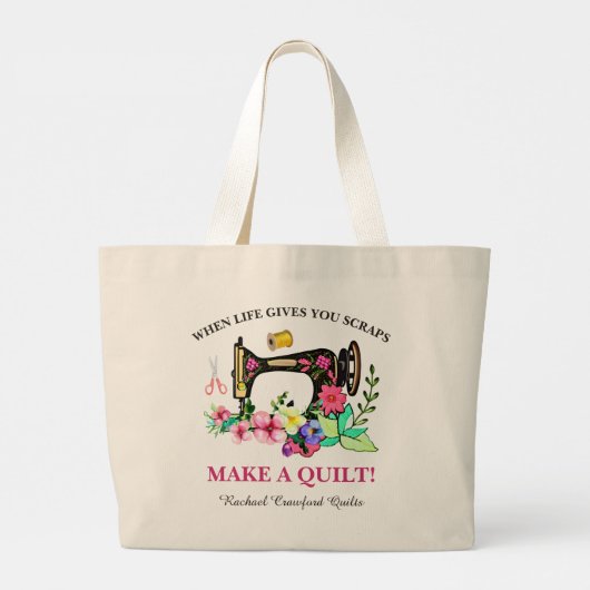 Leuke Quilters Custom Grote Tote Bag (Achterkant)