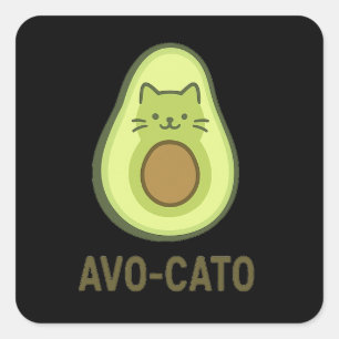 Leuke quote Gezegde Avo Cato Humor Cat Avocado Vierkante Sticker