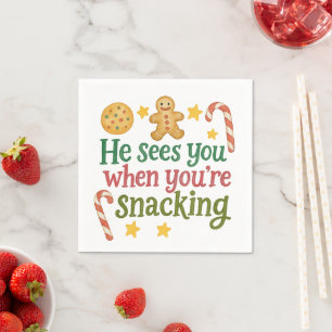 Leuke quote Ziet je terwijl je kerstsnacks eet  Servet