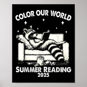 Leuke Raccoon Book Lover Summer Reading 2025 Poster