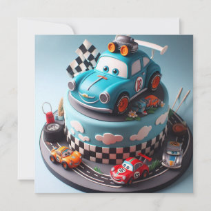 LEUKE RACE AUTO THEMA VERJAARDAGSTAART KAART