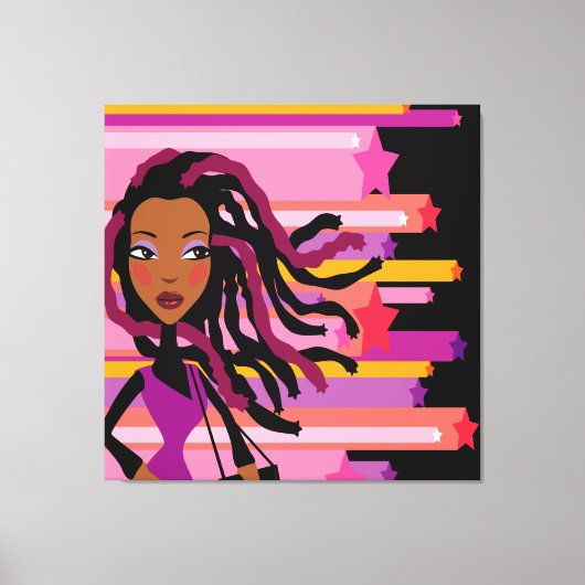 Leuke Rasta Girl Wrapped Canvas (Voorkant)