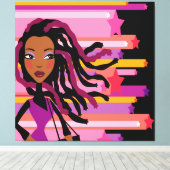 Leuke Rasta Girl Wrapped Canvas (Insitu (Houten vloer))
