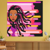 Leuke Rasta Girl Wrapped Canvas (Insitu (Woonkamer))