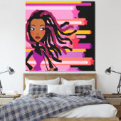 Leuke Rasta Girl Wrapped Canvas Afdruk (Insitu (Slaapkamer))