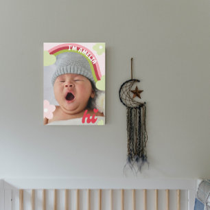 Leuke Regenboog Baby Foto Kwekerij Decor Canvas Afdruk