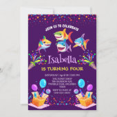 Leuke regenboog haai ballon verjaardag party jonge (Voorkant)