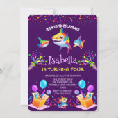 Leuke regenboog haai ballon verjaardagsfeestje Fam Kaart (Voorkant)