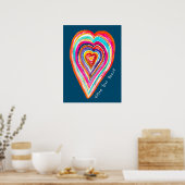 Leuke regenboog hart liefde boho poster (Keuken)