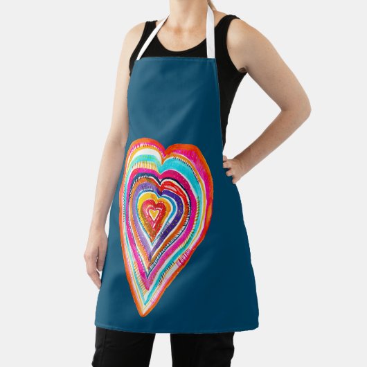 Leuke regenboog hart liefde boho schort (Insitu)