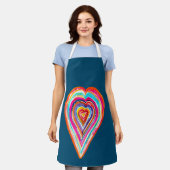 Leuke regenboog hart liefde boho schort (Gedragen)