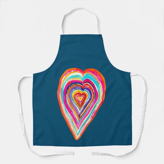 Leuke regenboog hart liefde boho schort (Voorkant)