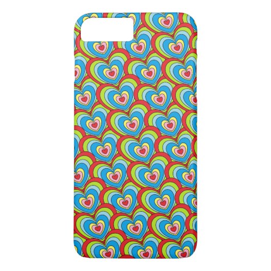 Leuke regenboog harten over het hele patroon plezi Case-Mate iPhone case (Achterkant)