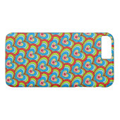 Leuke regenboog harten over het hele patroon plezi Case-Mate iPhone case (Achterkant (Horizontaal))