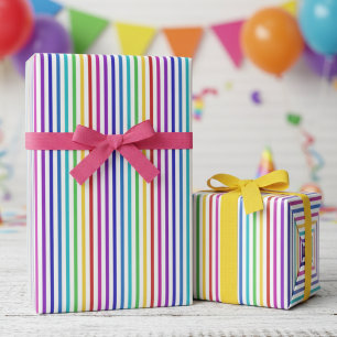 Leuke Regenboog Kleuren Gestreept Cadeaupapier