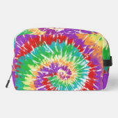 Leuke regenboog kleuren Retro Tie Dye Toilettas Toilettasje (Achterkant)