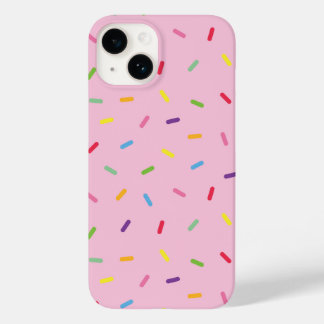 Leuke Regenboog Sprinkles op Roze iPhone / iPad ca Case-Mate iPhone 14 Hoesje
