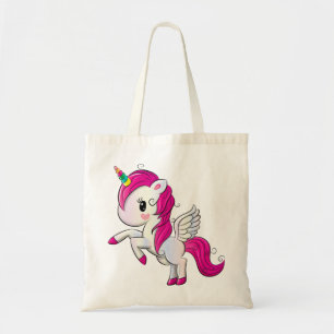 Leuke regenboogeenhoorn tote bag