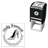 Leuke retouradres stempel girly polka dot schoen (In situ)