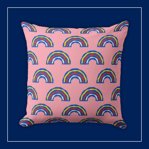 Leuke Retro 80er Primaire Kleur Regenbogen op Mooi Kussen