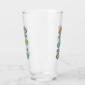 Leuke retro Abstracte cirkels jaren 50 Mid Century Glas (Links)
