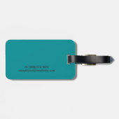 Leuke Retro Bloem Girly met Initialen Bagagelabel (Achterkant horizontaal)