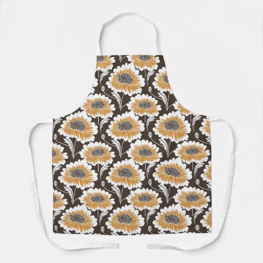 Leuke retro bloemenvrouwen schort (Voorkant)