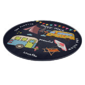 Leuke retro camping snijplank. Bewerkbare formuler Snijplank (Hoek)