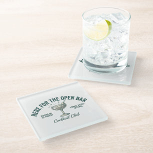 Leuke Retro Cocktailparty Ontwerp Glazen Onderzetter