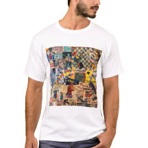 Leuke retro collage t shirt