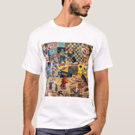Leuke retro collage t shirt