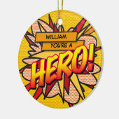 Leuke Retro Comic Book HERO Foto Keramisch Ornament (Links)