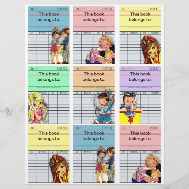 Leuke retro Dit boek is van Labels (Voorkant)